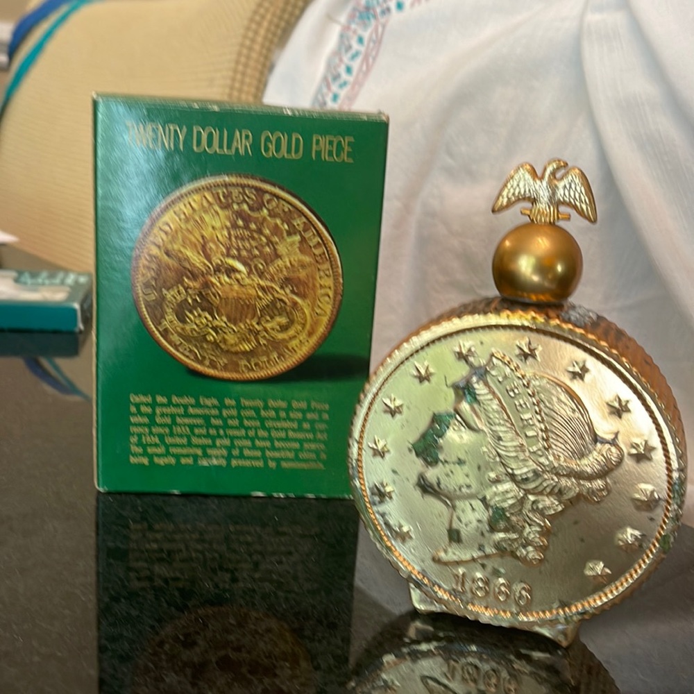 Vintage Avon Bottle. Twenty Dollar Gold Piece